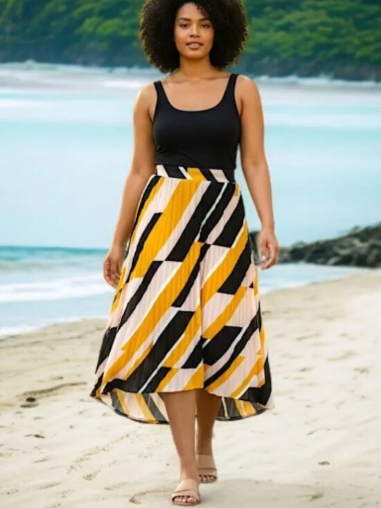 Lane Bryant Dresses & Skirts - NEW W/ TAG: Lane Bryant Hi Low Pleated Flowy Skirt 18-20